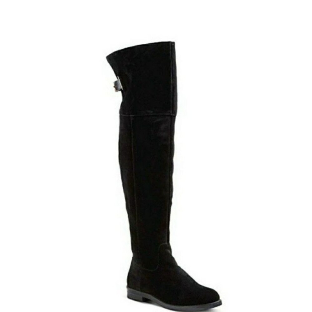 MERONA Boots Womens Size 8 Tessie Black Suede‎ Over-the-Knee Tall OTK Equestrian